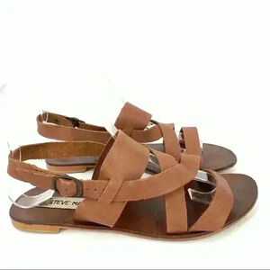 Steve Madden womens sandals size 6.5 Cruzz tan leather strappy boho festival